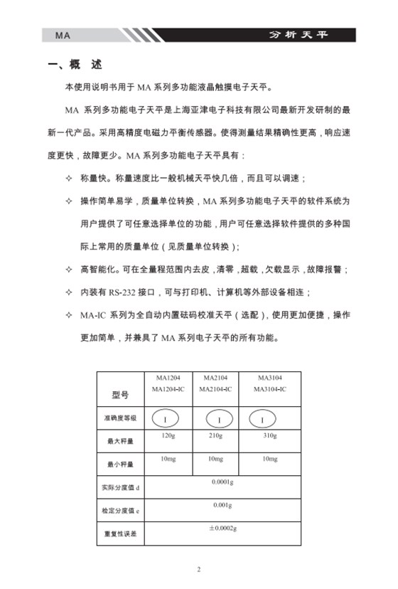 MA系列多功能分析天平概述_01