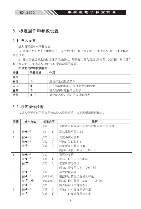 EX-3100本安型稱重電子儀表參數設置_11