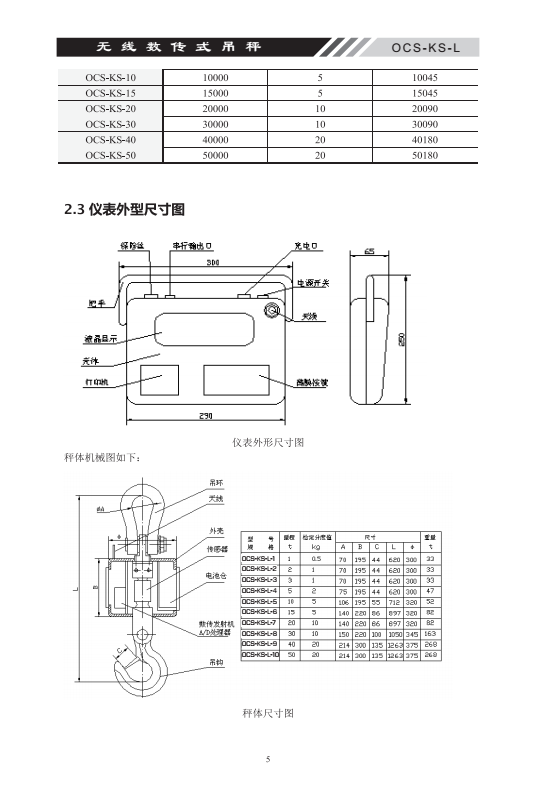 OCS-KS-L無線吊秤產品儀表外型尺寸圖_04