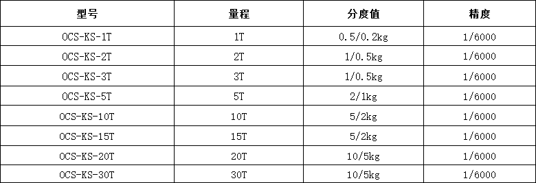 OCS-KS 系列直視吊秤規格表